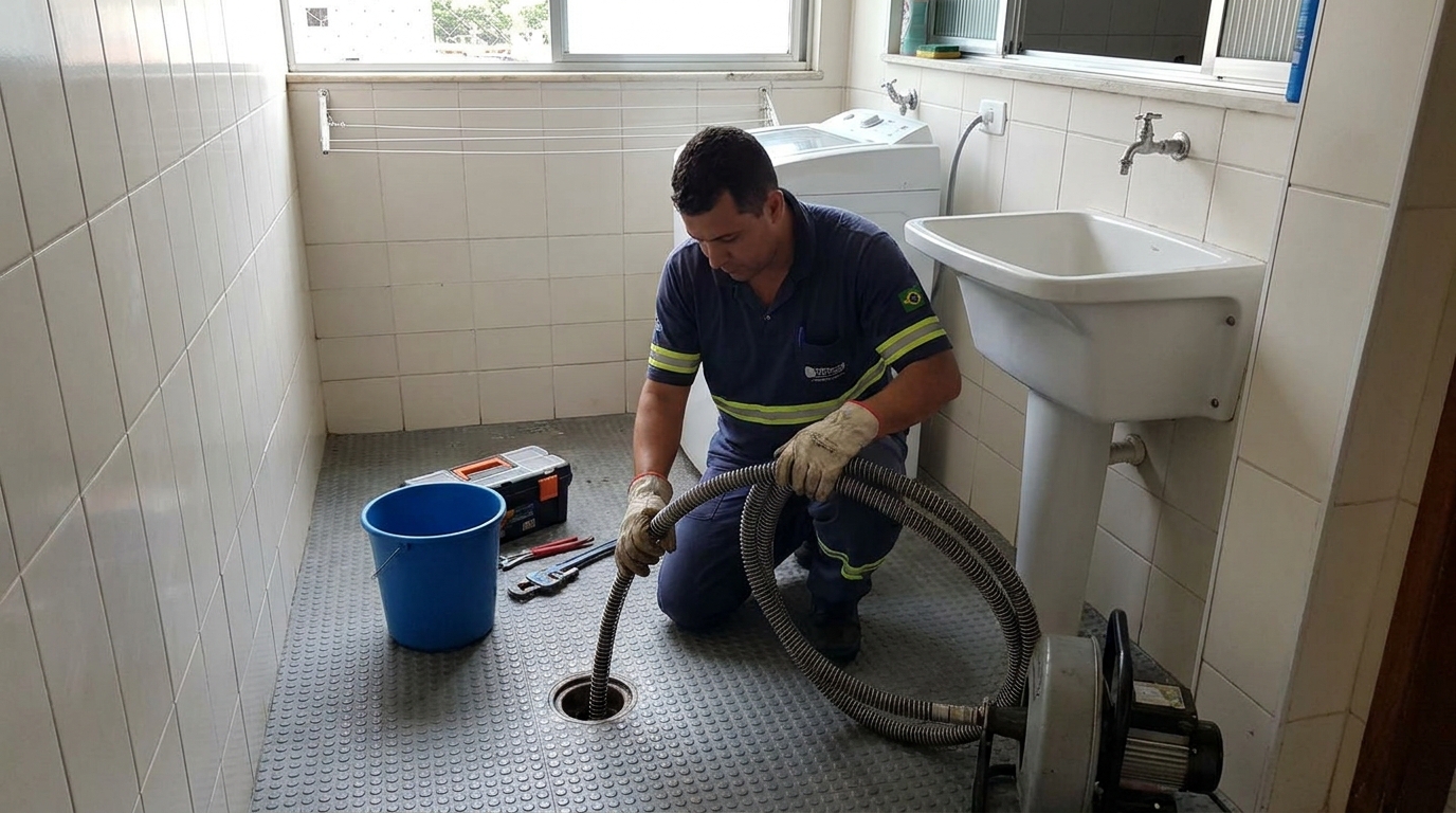 Desentupimento de ralo residencial em Florianópolis‑SC
