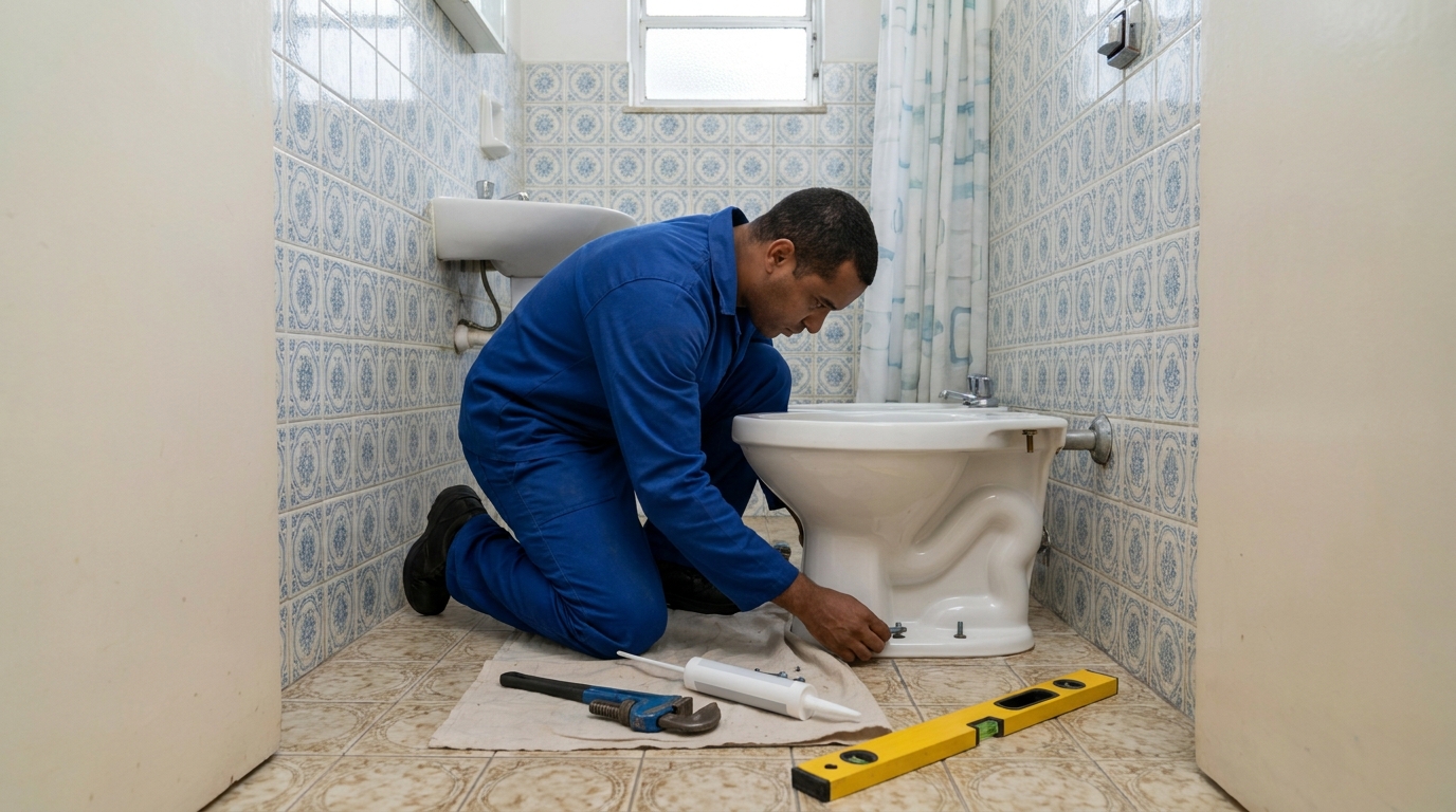 Instalação de vaso sanitário residencial em Florianópolis‑SC